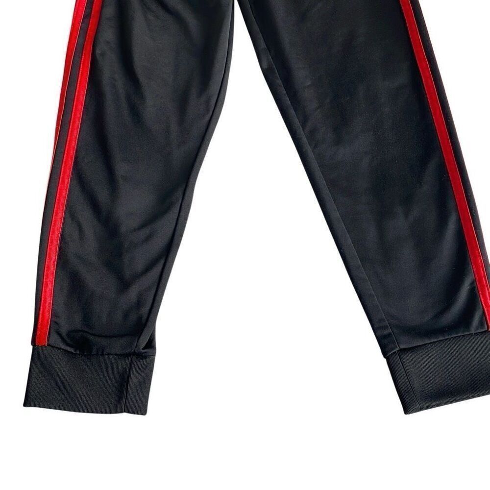 EUC! adidas black track pants with red stripes - Size small/8 - Picture 3 of 7